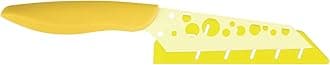 Cheese Knife, 4.5 Inch Blade with Yellow Rubber Handle,