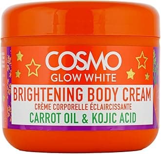 Cosmo Glow White Brightening Body Cream 300g | Combines the Goodness of Carrot Oil, Kojic Acid & Vitamin E | Nourish & Revitalize | For Men and Women | Red