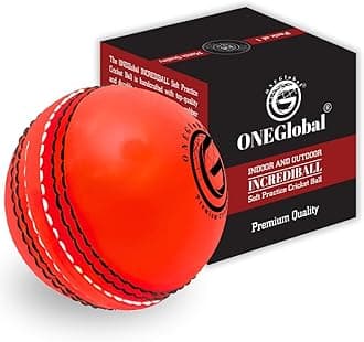 Incrediball Soft Practice Cricket Ball | Outdoor & Indoor Soft Rubber Cricket Ball With Core & Stitched Seam | For Honing Skills & Family Fun