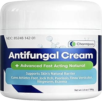 CHARMPOO Antifungal Cream for Jock Itch: 2% Miconazole and Herbal Formula for Itchy Skin Relief Extra Strength - Cures Ringworm Athletes Foot Tinea Versicolor 100g