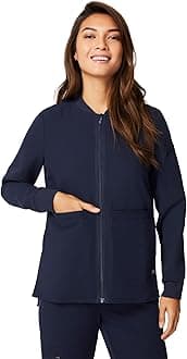 FIGS Bellery Scrub Jacket for Women — 7 Pockets, Bomber-Inspired Fit, Ribbed Collar, 4-Way Stretch