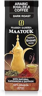 MaatoUK Coffee, Dark Roast Arabic Coffee, Rich And Intense Aroma, With Cardamom 250G