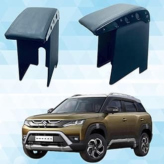 Pabla Enterprises Wooden Car Front Armrest Console for New Breeza 2022-2024 full black