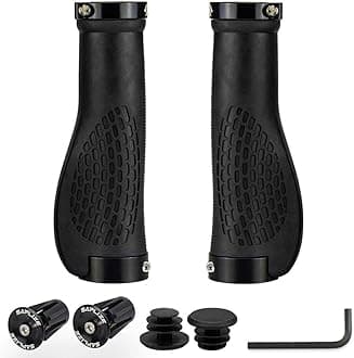 SAPLIZE Bike Handlebar Grips, Multi Colors/Design Optional, Ergonomic Design, Aluminum Double Lock-on, Mountain Bike Grips, MTB BMX Downhill Foldable Urban Bicycles Grips, Scooter Grips