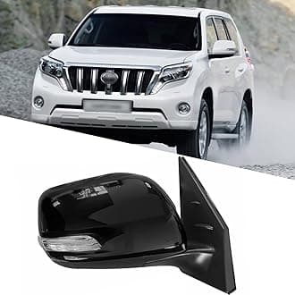 Passenger Side Mirror Fit for 2012-2016 Toyota Land Cruiser LC200 Side Mirror Replacement Side Mirror Assembly Rear View Mirror Accessories Side View Mirror Turn Light, Electric Adjustment