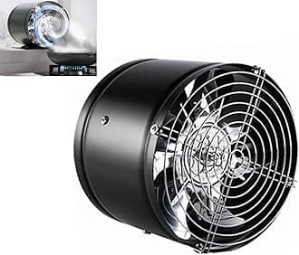 Super Suction Multifunctional Powerful Mute Exhaust Fan, Single Side Embedded Vent Fan, Ventilation Fan Aluminum Alloy Kitchen Exhaust Fan Protective Grille (white with base,6in) LO-705(Black,7in)
