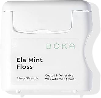 Boka Ela Mint Woven Dental Floss, Made of Natural Plant Wax, Teflon Free, 30 Yard Wax Floss (Pack of 1)