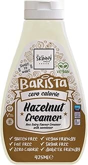 Skinny Food Co Hazelnut Coffee Creamer 425ml - Zero Calorie Liquid Coffee Creamer - Non-Dairy, Vegan, Fat-Free - Skinny Creamer Sugar Free - For Coffee, Tea, Smoothies, Porridge