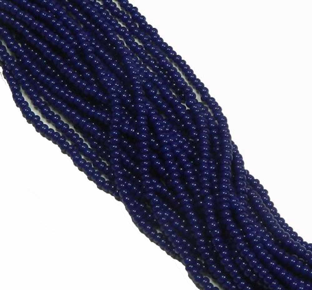 Czech 11/0 Glass Seed Beads 1 6 String Hank Preciosa Opaque Navy