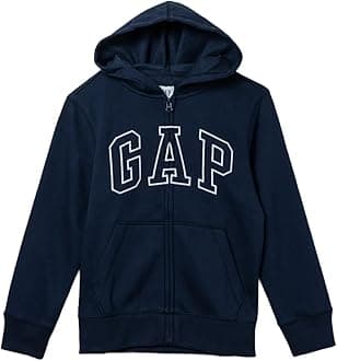 Boys Logo Hoodie Hooded Full Zip Sweatshirt Tapestry Navy S