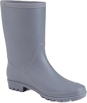 Women's Mid Calf Rain Boots Waterproof Fashion Garden Shoes Anti-slipping Rainboots For Women Comfortable Insole Light Rain Shoes