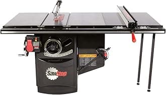 SAWSTOP 10-Inch Industrial Cabinet Saw, 5-HP, 36-Inch Industrial T-Glide Assembly (ICS51230-TGI236)