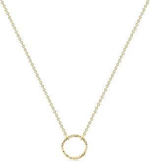 Fettero Moon Necklace, 14k Gold Plated Necklace, Simple Necklace Moon Jewelry Delicate Moon Necklace Gift for Her Women Gold