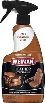 Weiman Leather Cleaner and Conditioner - 16 Ounce - Use On Finished Leather in Car Interior Shoe Boots Briefcase Handbags Jackets and Luggage