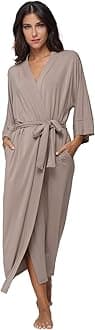 Women's Soft Robes Long Bath Robes Full Length Kimonos Sleepwear Dressing Gown,Solid Color