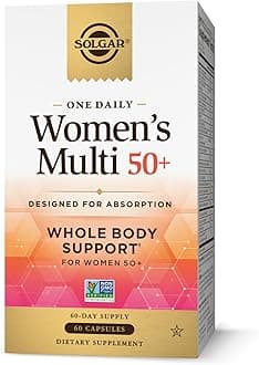 SolgarOne Daily Women's Multi 50+ Whole Body Support for Women 50 and Older - Highly Absorbable Heart, Bone & Breast Health, Energy, Stress, Hair Skin & Nails Multivitamin, 60 Vegan Capsule Servings