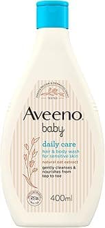Aveeno Baby Daily Care Hair and Body Wash, ideal for everyday use, gently cleansing and nourishing for delicate hair and skin. Lightly fragranced, 400 ml