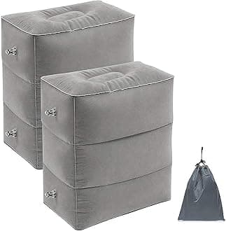 THMINS 2 Pack Inflatable Foot Rest Pillow for Travel,Travel Accessories for Kids to Sleep While Traveling,Suitable for Office