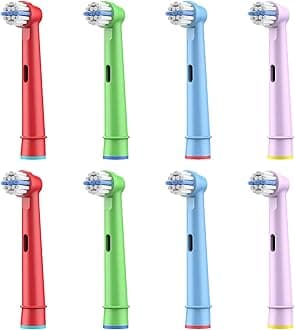 8pcs Kids Replacement Heads Compatible with Braun Oral B Kids Electric Toothbrush, Ultra Soft Bristles