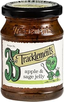 Tracklements Apple & Sage Jelly | A Condiment for Stuffing, Sauces and Gravies or Partnered with Pork Shoulder | Vegetarian and Vegan Friendly | Gluten Free | 220g Jar