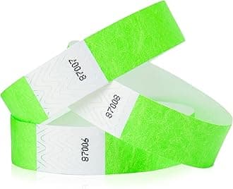 200 WristCo Neon Green Tyvek Wristbands for Events Tamper-Proof Design & Fluorescent Color Prevent Reuse Premium-Grade Bracelets for Hospital & Medical ID, Party & VIP Identification