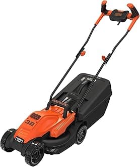 - BEMW451BH-B1 1200W Electric Lawn Mower With Bike Handle, 13" (33cm) Winged Blade,Max. Mowing Area 300 Meter Square, 35 L Grassbox Capacity, 12m Cable Length, 1 Year Manufacturer Warranty
