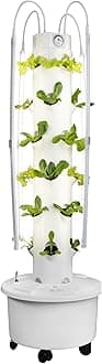 ALTO GARDEN GX Hydroponic Tower Garden | Vertical Planter Tower | Hydroponics Growing System Kit | Food Grade with 24 Net Pots (with LED Grow Lights)