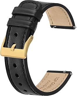 Leather Watch Straps, Classic Oil Waxed Leather, Quick Release Replacement Band for Men and Women, Band Width 18mm 20mm 22mm