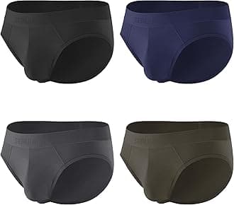 Separatec Men’s Briefs Underwear with Pouch Sexy Bulge Enhancing Moisture Wicking Rayon made from Bamboo Underwear Men 4 Pack