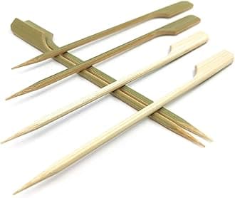 HOPELF 7 inch Bamboo Paddle Picks Skewers for Cocktail，Fruit Kabobs，BBQ，Kitchen，Grilling，Barbeque Snacks.Wood pick More Size Choices 3.5''/ 4.7''/ 7''/ 10'' (Pack of 100)