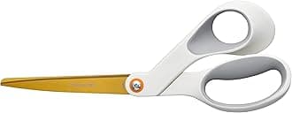 Fiskars SoftGrip Titanium Scissors, Stainless Steel Blades for Paper Crafting and Ergonomic Handle for Comfort and Control in Cutting Tasks, White