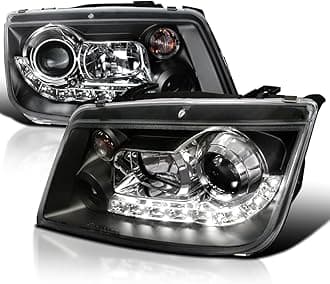 SPEC-D TUNING LHP-JET99JM-8-TM Black Projector Headlight (R8 Style Halo Led)