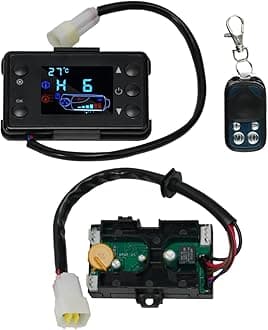 12V/24V Air Diesel Heater Parking Remote Controller LCD Monitor Switch MotherBoard for 3KW 5KW 8KW Heaters with 4 Button Remote Control Within 10m Range (12V)