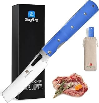 ZhengSheng Folding Chef Knife 4.8" Sharp 440A Stainless Steel Blade G10 Handle Pocket Foldable Japanese Style Kitchen Knife for Outdoor Camping Cooking