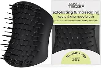 Scalp & Shampoo Hairbrush, to Exfoliate, Massage, and Cleanse, for All Hair Types, Onyx Black