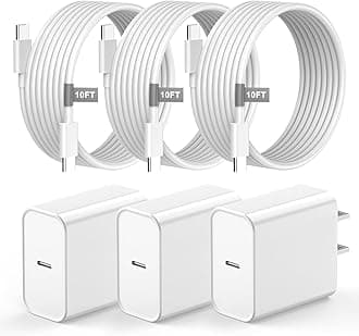 iPhone 15 Charger Fast Charging, 3 Pack 20W USB C Wall Charger Fast Charging Block with 10FT Long USB C to C Charging Cable Compatible for iPhone 15/15 Pro/15 Pro Max/15 Plus, iPad Pro/Air/Mini