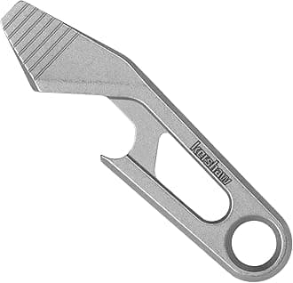 Recap Keychain Bottle Opener, Gray Multi Tool with Bottle Opener, Pry Bar, and Flathead Screwdriver Tip, Fits Key Ring, Size of a House Key