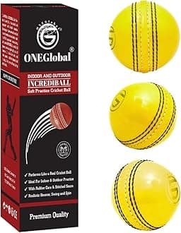 Incrediball Soft Practice Cricket Ball | Outdoor & Indoor Rubber Cricket Ball With Core & Stitched Seam | For Practice, Honing Skills & Family Fun | Senior and Junior Sizes