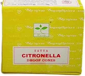 Satya Citronella Incense Cone x1 pack, used for Aromatherapy, Spa, Yoga, Weddings, Reiki, Meditation, Healing by SAMASIA