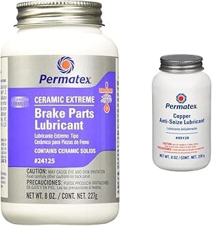 24125 Ceramic Extreme Brake Parts Lubricant, 8 oz., Pack of 1 & 09128 Copper Anti-Seize Lubricant, 8 oz.