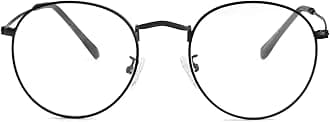 Classic Round Metal Clear Lens Glasses for Women Men Circle Frame Non-Prescription Eyeglasses