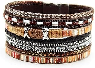 Leather multilayer bracelet Ladies bracelet women closure