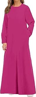 Solid Color Zipper Abaya Muslim Dresses for Women Girls Pockets Islamic Prayer Clothes