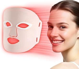Red Light Therapy Mask, Red Light Therapy for Face, 7 Colors LED Facial Mask for Wrinkle Remove & Anti Aging, Skin Care Home Travel Use,Pink (Upgraded Version)