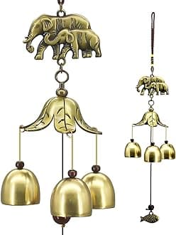 Wind Chimes for Outside, Metal Elephant Windchimes Deep Tone for Patio Decoration & Zen Atmosphere, Garden Decor.Memorial Wind Chimes Great a Gift for Mom Women Grandma