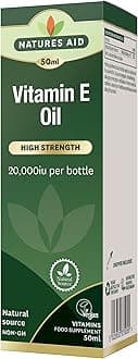 Natures Aid Vitamin E Oil 20,000iu 50ml – Natural Source Antioxidant for Skin & Cells – High Strength – Vegan – Non-GMO – Gluten-Free – Supports Healthy Skin Tone & Cardiovascular Health