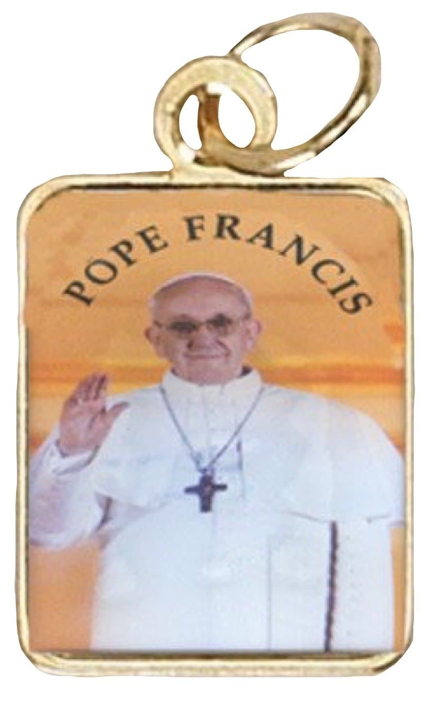 Pope Francis Gold Tone Rectangular Medal