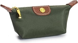 Womens Unique Change Purse Vintage Nylon Zip Coin Wallet Mini Bag (Military Green)