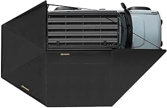 BUNKER INDUST 270 Degree Awning Free Standing, Vehicle Overland Awning Built-in LED Light - Three Colors, Car Passenger Side, Waterproof Wind Resistant for SUV Van Truck Camper