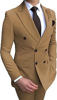 Men's 2 Pieces Suit Double Breasted Blazer Suit Slim Fit Formal Prom Tuxedos Suit Jacket Pants Suit Set for Wedding